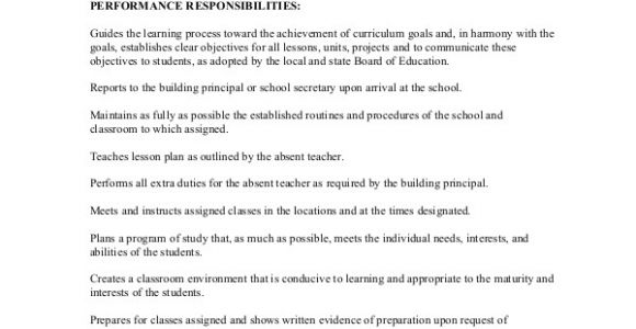 Student Teacher Responsibilities Resume Sample Teacher Job Description 12 Examples In Word Pdf