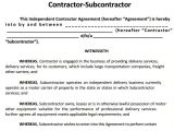 Sub Contractor Contract Template Sample Subcontractor Agreement 17 Free Documents