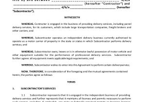 Subcontracting Contract Template Sample Subcontractor Agreement 9 Examples In Pdf Word