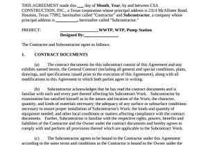 Subcontractor Contract Template Free Uk Sample Subcontractor Agreement 14 Documents In Pdf Word