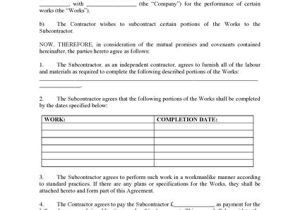 Subcontractor Contract Template Uk Uk Subcontractor Agreement Legal forms and Business