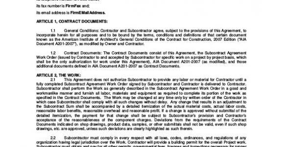 Subcontractor Scope Of Work Template 14 Subcontractor Agreement Templates Free Sample