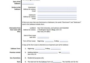 Sublet Contract Template Uk Sublease Agreement 25 Download Free Documents In Pdf Word