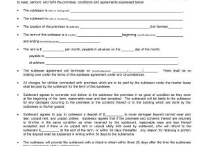 Subletting Contract Template 40 Professional Sublease Agreement Templates forms