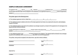 Subletting Contract Template Sublease Agreement Template Real Estate forms