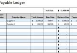 Subsidiary Ledger Template Account Payable Ledger Template Templates Resume