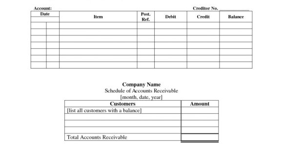 Subsidiary Ledger Template Accounts Receivable Subsidiary Ledger Template Templates