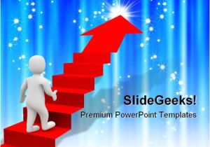Success Powerpoint Templates Free Download Success Powerpoint Templates Man and Red Stairs Success