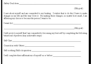 Suicide Contract for Safety Template Trauma Addiction Safety Stabilization for the