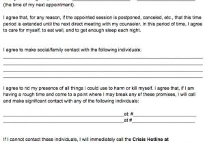 Suicide Safety Contract Template 767 Best Images About School Counseling