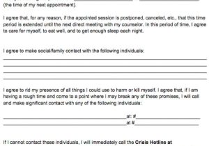Suicide Safety Plan Contract Template 767 Best Images About School Counseling
