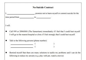 Suicide Safety Plan Contract Template Psychologists Support Education Bureau 39 S 39 No Suicide
