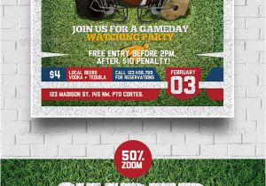 Super Bowl Party Flyer Template Super Ball Football Flyer Graphicriver