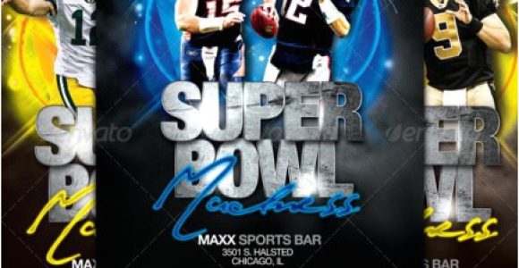 Super Bowl Party Flyer Template Super Bowl Flyer Template Print Ad Templates