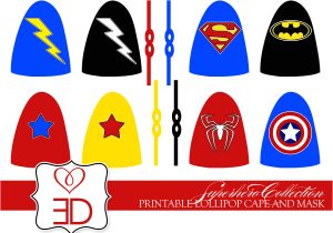 Superhero Lollipop Cape Template Eccentric Designs by Latisha Horton New Party