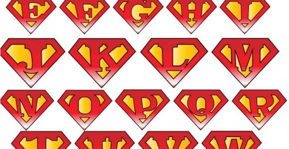 Superman Alphabet Template Superman Logo with Different Letters Superman and Wonder