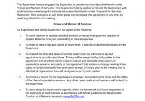 Supervision Contract Template Sample Bcba Supervision Contract