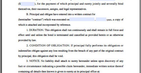 Suretyship Agreement Template Sample Surety Bond Free Fillable Pdf forms
