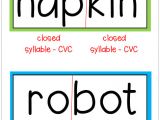 Syllable Template 6 Syllable Types Resource Pack