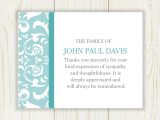 Sympathy Thank You Card Messages Damask Sympathy Thank You Card Printable after by
