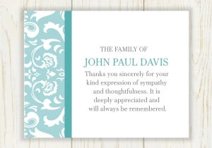 Sympathy Thank You Card Messages Damask Sympathy Thank You Card Printable after by