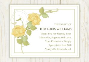 Sympathy Thank You Card Messages Rose Sympathy Thank You Card Printable by Eloycedesigns On