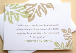 Sympathy Thank You Card Messages Sympathy Thank You Cards Brown and Green Leaves