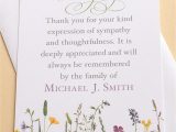 Sympathy Thank You Card Messages Sympathy Thank You Cards with Pretty Wild Flowers