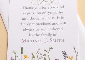 Sympathy Thank You Card Messages Sympathy Thank You Cards with Pretty Wild Flowers