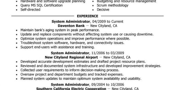 System Administrator Resume Sample Best Legacy Systems Administrator Resume Example Livecareer