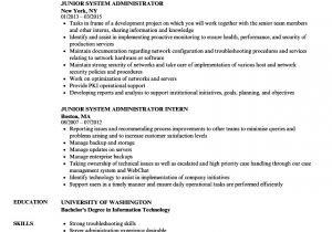 System Administrator Resume Sample Junior System Administrator Resume Samples Velvet Jobs