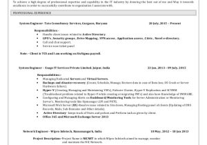 System Engineer Resume Objective Resume System Engineer 5 Yrs Exp