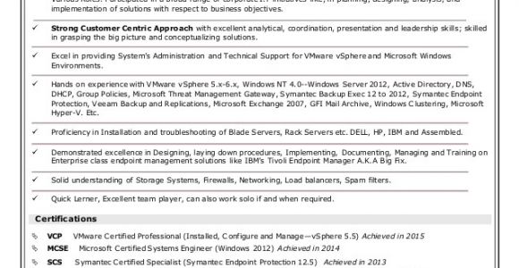 Systems Engineer Vmware Resume Sameer 39 S Vmware Wintel Systems Engineer Resume 04 2016