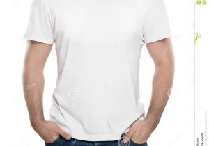 T Shirt Template with Model Blank T Shirt isolated On White Stock Photography Image