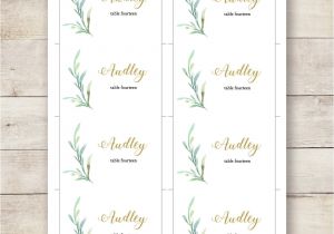 Table Placement Cards Templates Greenery Wedding Table Place Card Template Flat and