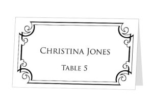 Table Placement Cards Templates Seating Place Cards Template Resume Builder
