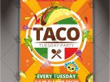 Taco Flyer Template Taco Tuesday Mexican Flyer Psd Template Psdmarket