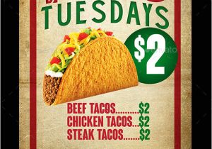 Taco Flyer Template Taco Tuesdays Flyer Template by Megakidgfx Graphicriver