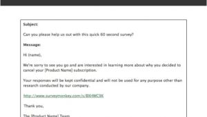 Take Our Survey Email Template Cancellation Survey Email Template