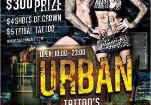 Tattoo Flyer Template Free Urban Tattoo Flyer Template On Behance