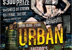 Tattoo Party Flyer Template Free Urban Tattoo Flyer Template On Behance