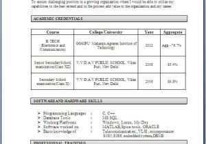 Tcs Fresher Resume format Resume format to Apply In Tcs Pool Drive