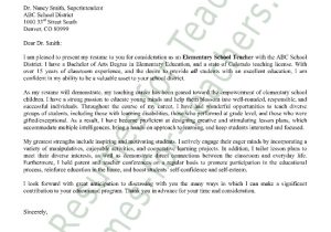 Teacher Cover Letter Samples with Experience Elementary Teacher Cover Letter Sample