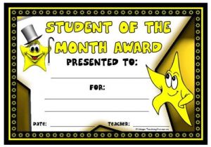 Teacher Of the Month Certificate Template Achievement Award Certificates Free Printable Template