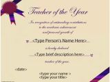 Teacher Of the Month Certificate Template Education Certificates Teacher Of the Year Award