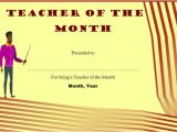 Teacher Of the Month Certificate Template Teacher Of the Month Certificate Templates 11 Word