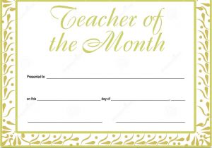 Teacher Of the Month Certificate Template Teacher Of the Month Certificate with Version Available