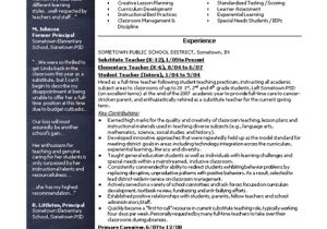 Teacher Resume Template Free Elementary School Teacher Resume Free Cv Resume Template
