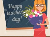 Teachers Day Card for English Teacher Happy Teachers Day Card Stock Vector Illustration Of