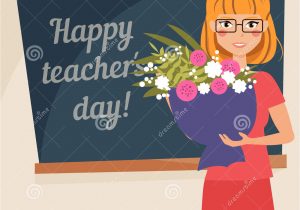 Teachers Day Card for English Teacher Happy Teachers Day Card Stock Vector Illustration Of